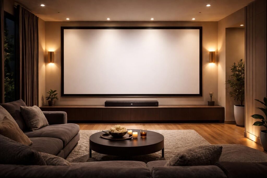 découvrez comment associer une barre de son à votre écran de projection pour créer une véritable ambiance cinéma à la maison.